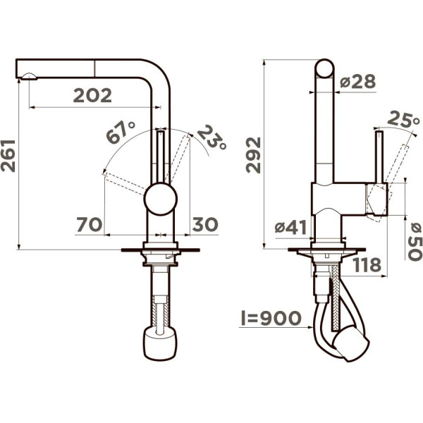Смеситель для кухни Omoikiri Akashi-S-WH с выдвижным изливом белый (4994572)