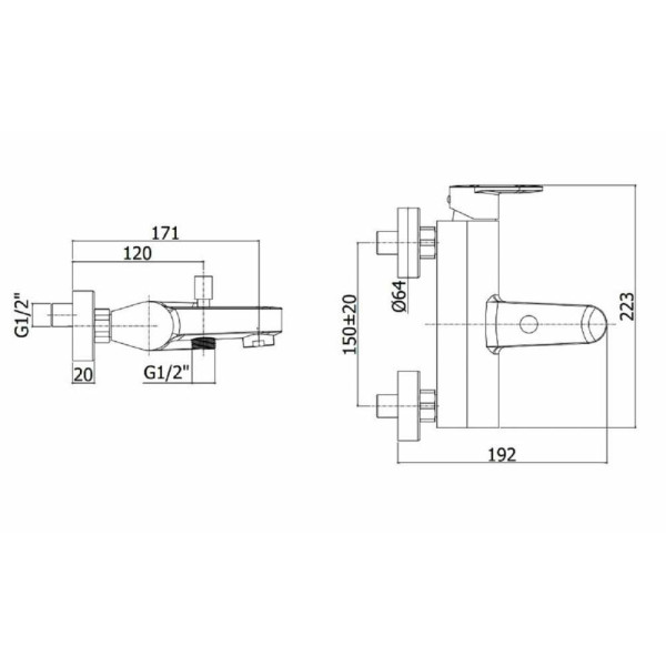 Смеситель для ванны и душа Paffoni Candy хром (CA022CR)