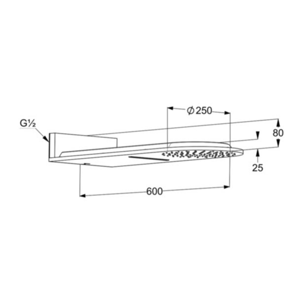 Верхний душ Kludi A-QA 250*600*80 черный (6488087-00)