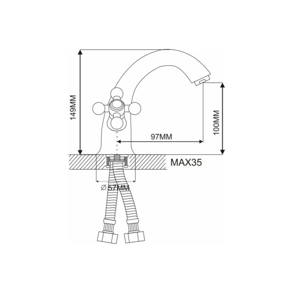 Смеситель для раковины Maxonor (MN1019-5)