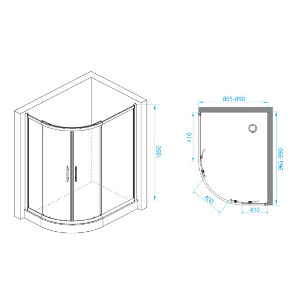 Душевой уголок RGW PA-61 100*90 стекло прозрачное, профиль хром 41086190-11 Душевой уголок RGW PA-61 100*90 стекло прозрачное, профиль хром 41086190-11