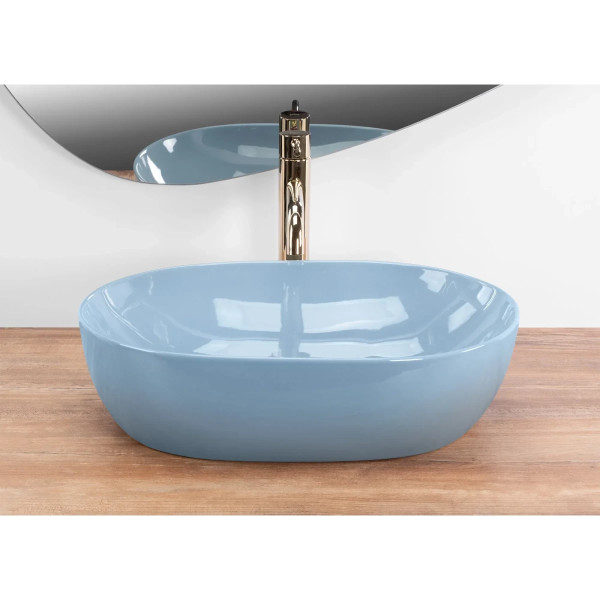 Раковина накладная REA Lisa L.blue shiny 49x35x14 голубая (REA-U6620) Раковина накладная REA Lisa L.blue shiny 49x35x14 голубая (REA-U6620)