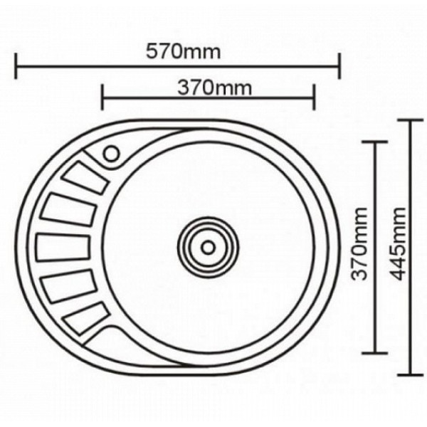 Мойка врезная Ledeme 570x450x170 (0,6мм) выпуск 3 1/2" правая декор (L65745-6R)