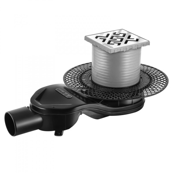 Трап Berges водосток Platz Antik 100х100, хром глянец, S-сифон D50 H60 боковой (091160) Трап Berges водосток Platz Antik 100х100, хром глянец, S-сифон D50 H60 боковой (091160)