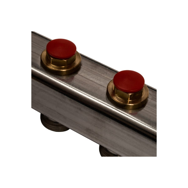 Коллекторная группа 11 отводов 1"x3/4"(18)EK без расходомеров, с клапаном вып. воздуха и сливом Stout (нерж.сталь) (SMS-0932-000011)