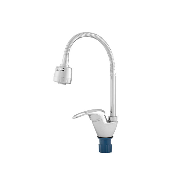 Смеситель для кухни Melodia Classica R-излив гибкий с лейкой, без гибкой подвод, хром (MDV40716)