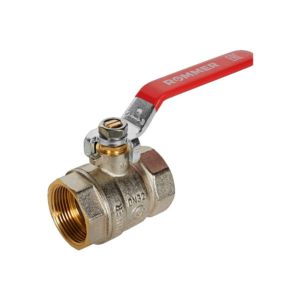 Кран 1 1/4" ВВ шаровый Rommer (ГОСТ, красная ручка) RBV-0001-2110332 Кран 1 1/4" ВВ шаровый Rommer (ГОСТ, красная ручка) RBV-0001-2110332