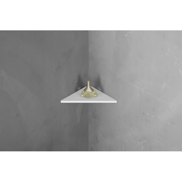 Угловая полочка для ванной комнаты Abber Stein белая матовая (AS1652L)