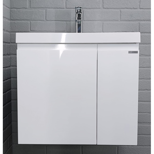 Тумба подвесная под умывальник Bazis 60 Graffo белый глянец без ящика Домино (DGr2405T)