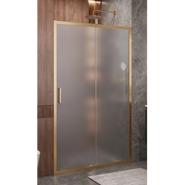 Душевая дверь Cezares Molveno 120x195 стекло матовое, профиль брашированное золото (MOLVENO-BF-1-120-P-BORO)