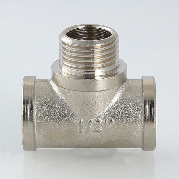 Тройник 3/4" ВНВ Valtec (никель) (VTr.132.N.0005)