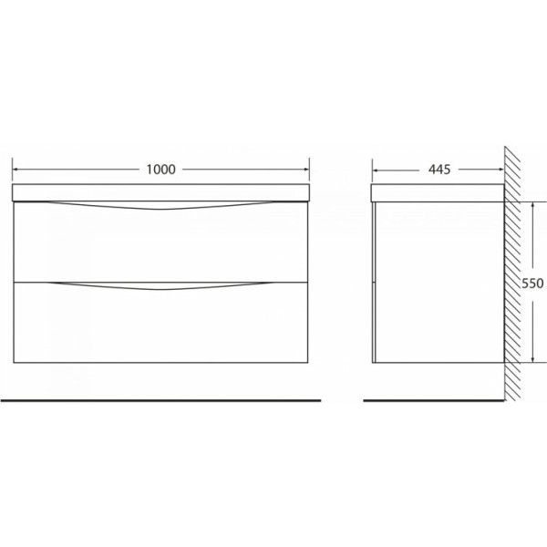 Тумба подвесная BelBagno Marino-H60 100 см Bianco Lucido (Marino-H60-1000-2C-SO-BL-P)