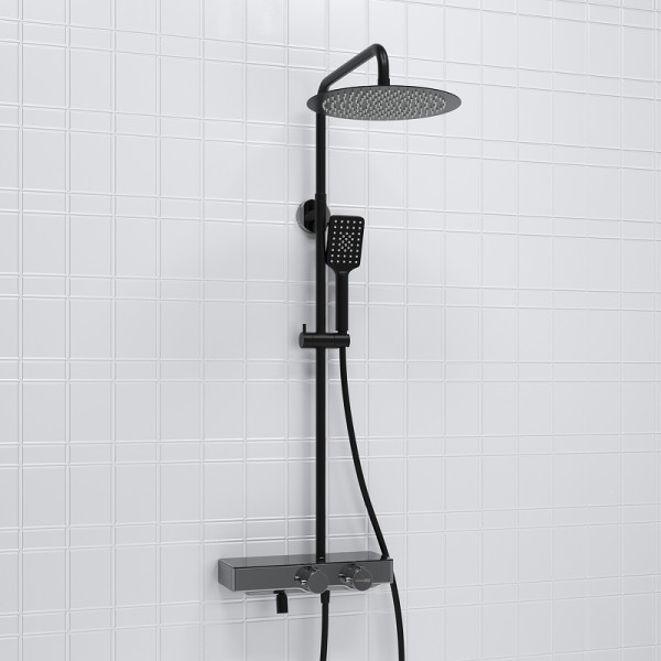 Душевая система WasserKRAFT черная (A114.160.130.CB Thermo)