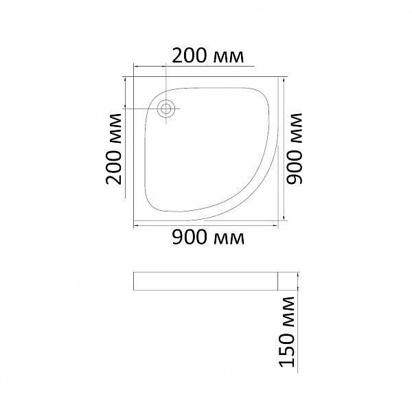 Душевой поддон BandHours Concorde-Tray 90х90х15 белый Душевой поддон BandHours Concorde-Tray 90х90х15 белый