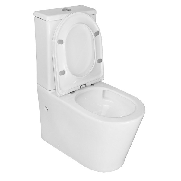 Унитаз напольный Azario Conto с сиденьем с микролифтом белый (AZ-T005BR)