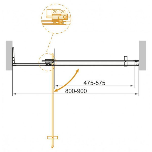 Душевая дверь Cezares Slider 80x195 стекло серый, профиль брашированное золото (SLIDER-B-1-80/90-GRIGIO-BORO) Душевая дверь Cezares Slider 80x195 стекло серый, профиль брашированное золото (SLIDER-B-1-80/90-GRIGIO-BORO)