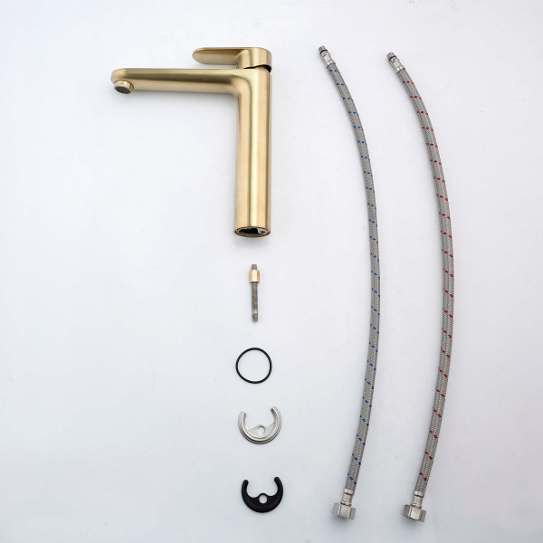 Смеситель для раковины Aquatek Ника золото шлифованное (AQ1804BG) Смеситель для раковины Aquatek Ника золото шлифованное (AQ1804BG)