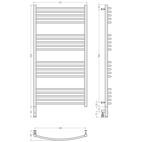 Полотенцесушитель электрический Сунержа Богема 3.0 выгнутая 1200x600 провод слева матовый чёрный (31-5802-1260) Полотенцесушитель электрический Сунержа Богема 3.0 выгнутая 1200x600 провод слева матовый чёрный (31-5802-1260)