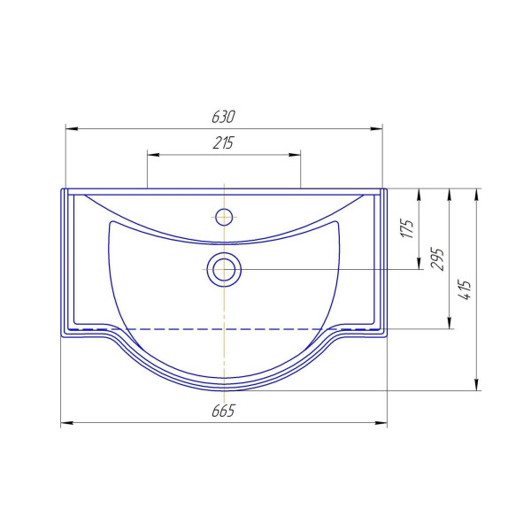 Раковина встраиваемая угловая Kirovit Классик 65 Раковина встраиваемая угловая Kirovit Классик 65