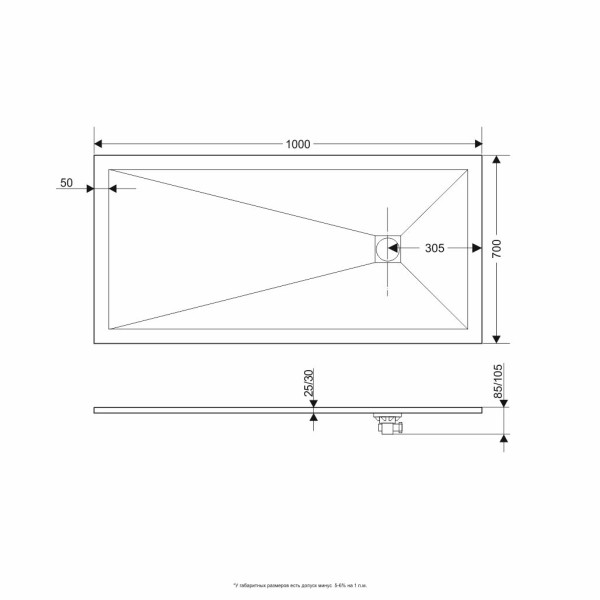 Душевой поддон RGW Stone Tray 70x100 графит\серый (16152710-02) Душевой поддон RGW Stone Tray 70x100 графит\серый (16152710-02)