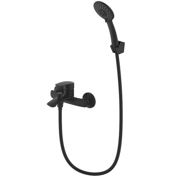 Смеситель для ванны и душа Milardo Rora с душевым комплектом, черный (RORBL00M02)