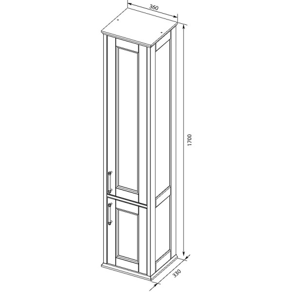 Пенал универсальный Aquanet Бостон 36x33x170 белый (00242219) Пенал универсальный Aquanet Бостон 36x33x170 белый (00242219)
