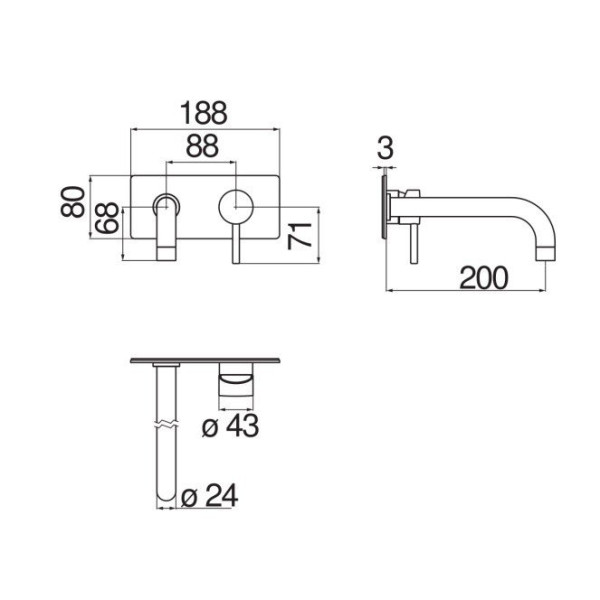 Смеситель для раковины Nobili Live внешняя часть белый (LV00198/1WM)