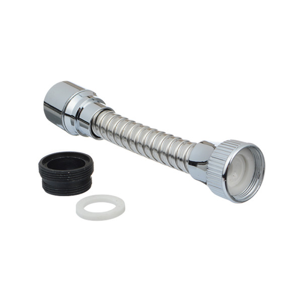 Аэратор Melodia М22хМ24 пластиковый с гиб. удлин. 12,5см, метал. шл., нерж.сетка (MKP20396BL)