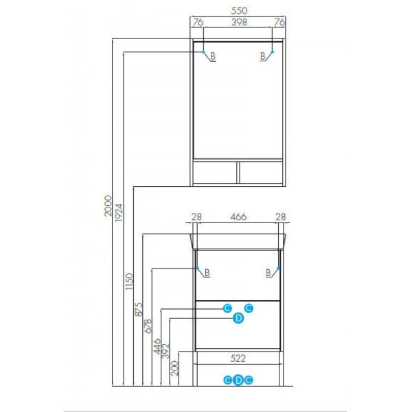 Зеркало Aquaton Йорк 550x115x850 белый, ясень фабрик (1.A173.2.02Y.OAV.0)