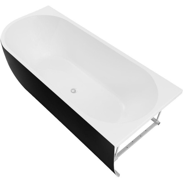 Ванна акриловая Aquanet Family Elegant B 180х80 белый матовый/черный матовый Black matte слив-перелив (293079)
