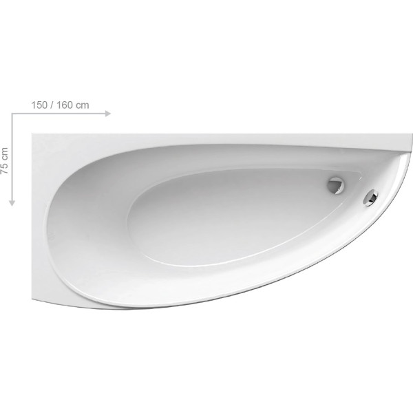 Ванна акриловая Ravak Avocado 160х75 L без гидромассажа (CQ01000000) Ванна акриловая Ravak Avocado 160х75 L без гидромассажа (CQ01000000)