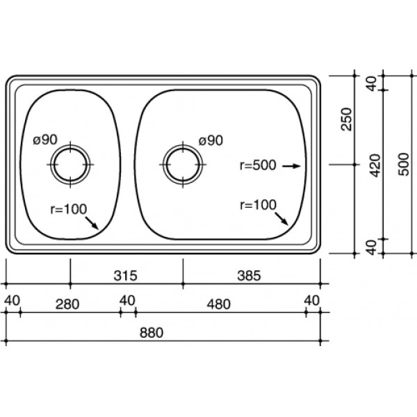 Мойка для кухни врезная Reginox Vancouver R 880x500 Lux Мойка для кухни врезная Reginox Vancouver R 880x500 Lux