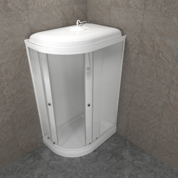 Душевая кабинаTriton Коралл 120x80 правосторонняя стекло прозрачное квадраты, профиль белый (DK384)