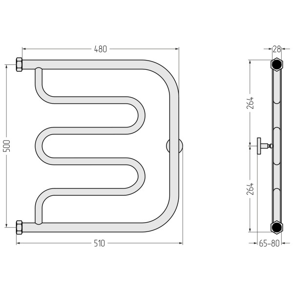 Полотенцесушитель водяной Сунержа Лира + 500x500 матовый черный (31-4011-5050) Полотенцесушитель водяной Сунержа Лира + 500x500 матовый черный (31-4011-5050)