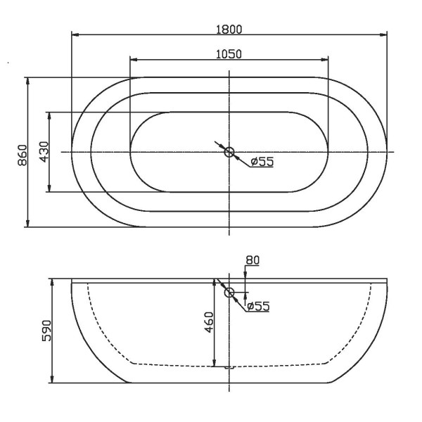 Ванна акриловая BelBagno 170x79 белая (BB13-170)