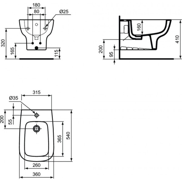 Биде подвесное Ideal Standard Esedra (T281501)