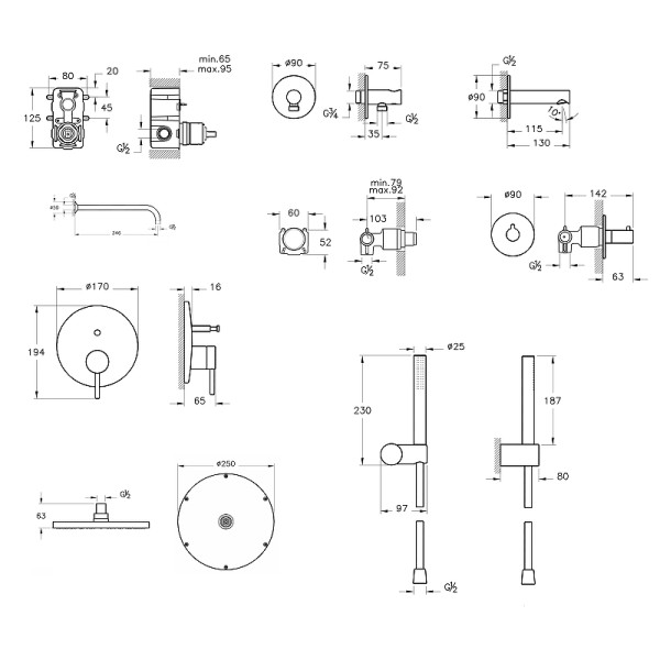 Душевая система Vitra Origin на 3 направления хром (A49286EXP)