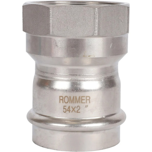 Переход 54х2"В Rommer из нержавеющей стали (пресс) (RSS-0022-000542) Переход 54х2"В Rommer из нержавеющей стали (пресс) (RSS-0022-000542)
