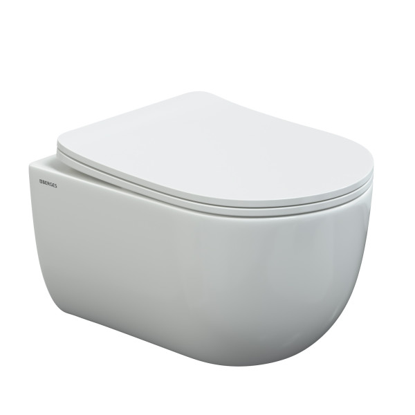 Комплект инсталляция с унитазом Berges Novum525 c с кнопкой L1 белый, VENTAS Rimless, сиденье Ventas Slim SO (043308)