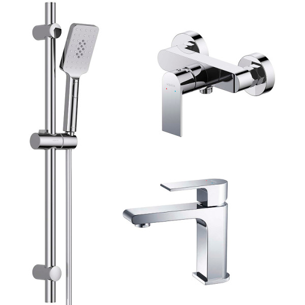 Комплект смесителей Aquatek Лира Set 3 в 1 AQ1410CR+AQ1460CR+AQ2018CR (AQ1431CR)