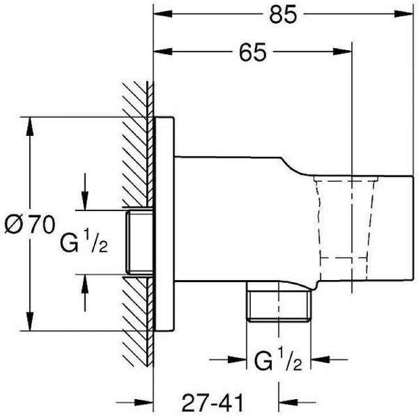 Подсоединение шланговое Grohe Tempesta (хром)