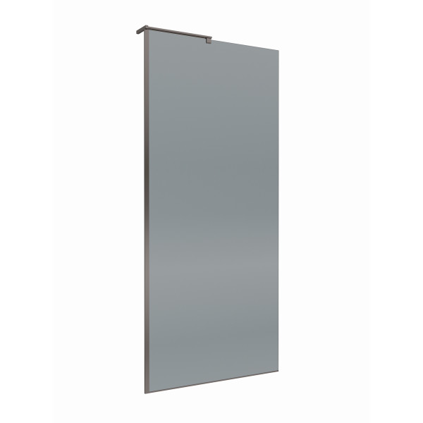 Душевое ограждение BelBagno Uno 90x200 стекло тонированное графит, профиль оружейная сталь матовая (UNO-L-1-TB-90-GR-GM)