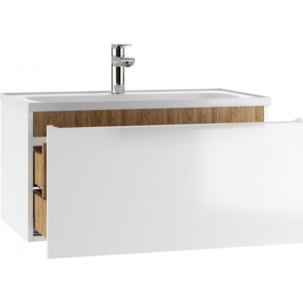 Тумба подвесная под умывальник Absolute 80 Senator 80 с двумя ящиками В2 Домино (DS4302T)