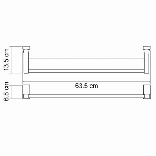 Держатель полотенец двойной WasserKraft Leine хром (K-5040)