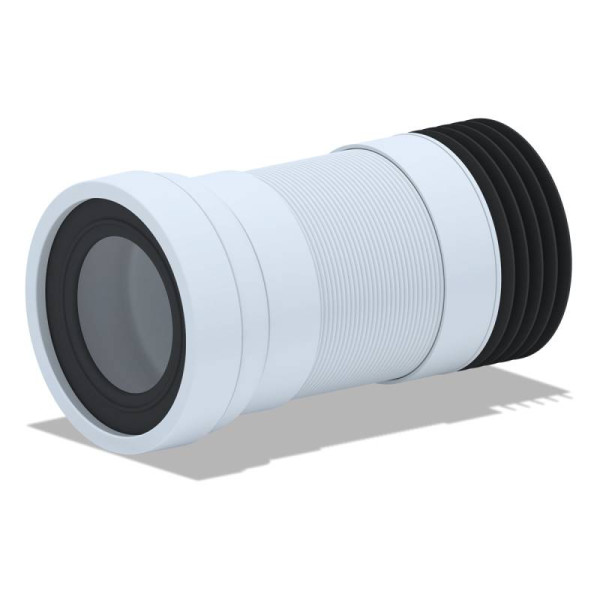 Отвод для унитаза гофрированный АНИ 110 мм. с манжетой (340-870 мм.) АНИ пласт (K728R)