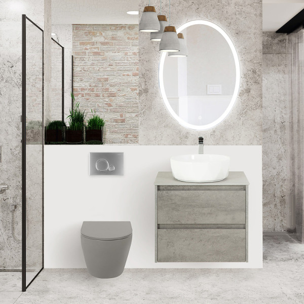 Унитаз подвесной BelBagno Colorato безободковый (BB062CHR-GR/BB062SC-GR)