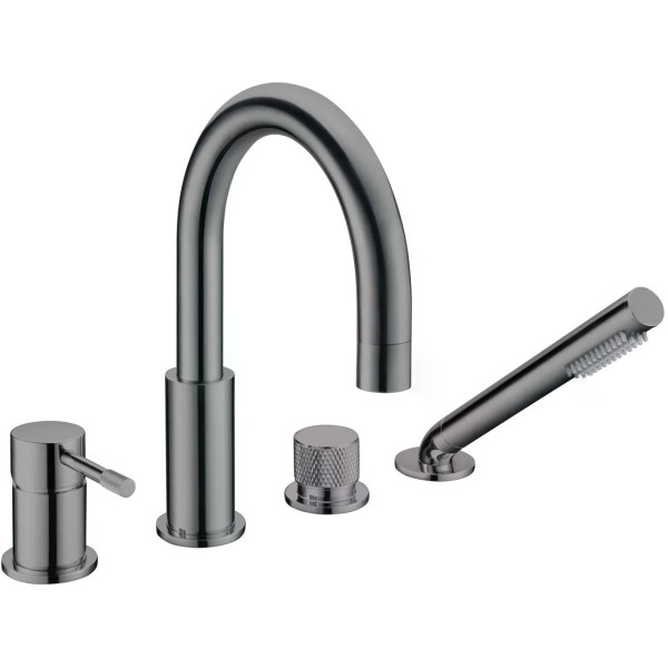 Смеситель на борт ванны Boheme Uno SGM (графит глянец) (460-SGM)