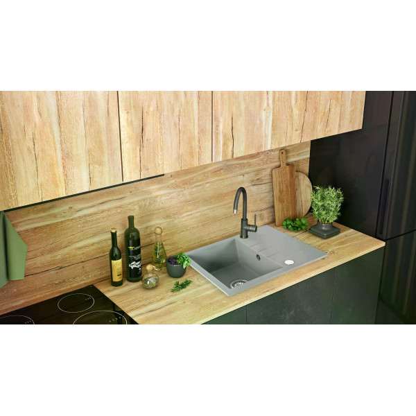 Мойка для кухни Rea north grey гранит 59,5x48,5x18 серая (ZLE-00128)