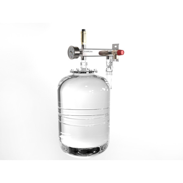 Группа безопасности расширительного бака консольная Gidruss BKSS-24D (бак до 8-24 л вниз, в к-те воздухо-отводчик, нерж. манометр, аварийный клапан 6