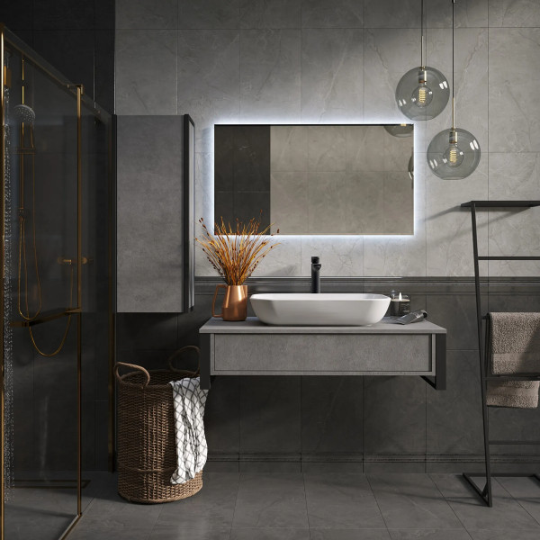 Тумба подвесная 1Marka Grundge Loft 1000x480x255 бетон лофт (Ц0000031982)